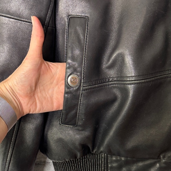 Vintage 90's Phat farm Men's Black Leather Jacket size XL - Picture 5 of 16